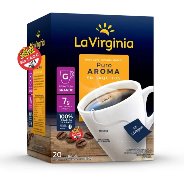 CAFÉ EN SAQUITOS PURO AROMA LA VIRGINIA X 20S x 7 G