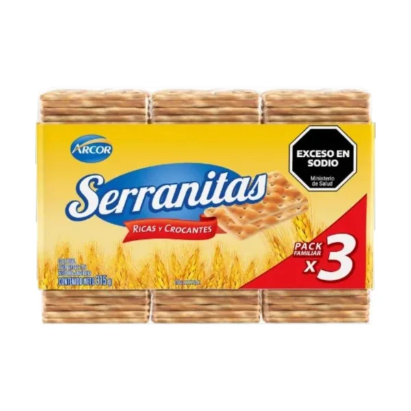 GALLETAS SERRANITAS x 3 UNIDADES 315 g