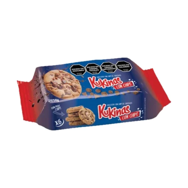 GALLETAS VAINILLA CON CHIPS KUKINAS x 50 g