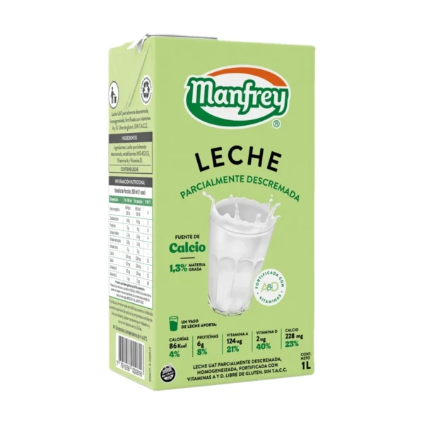 LECHE DESCREMADA LÍQUIDA MANFREY x 1L