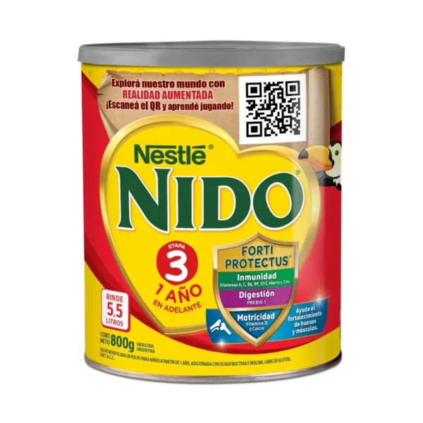 LECHE EN POLVO NIDO 3 -1 AÑO EN ADELANTE- x 800 g