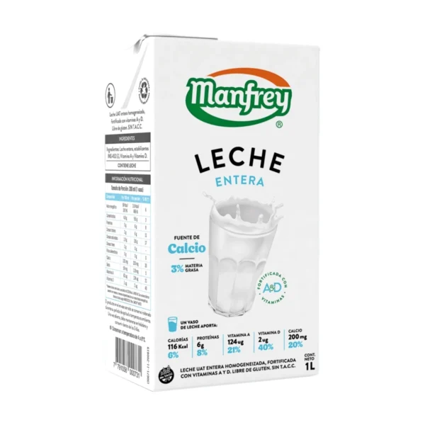 LECHE ENTERA LÍQUIDA MANFREY x 1L