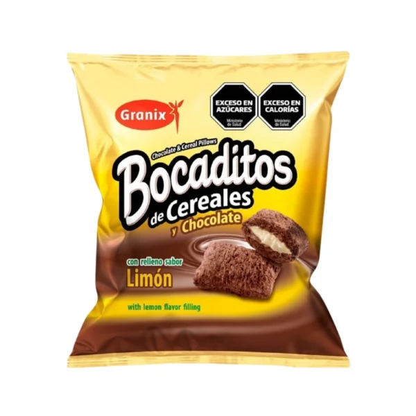 BOCADITOS CHOCOLATE RELLENO DE LIMÓN GRANIX x 180 g