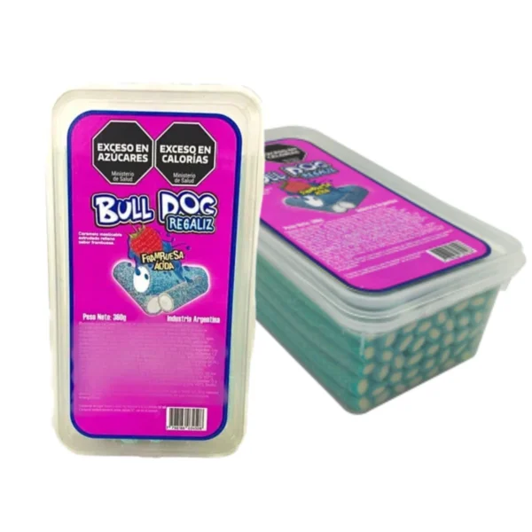 BULL DOG REGALIZ FRAMBUESA ÁCIDA x 360 g