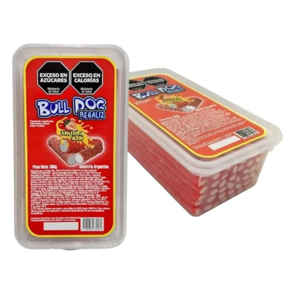 BULL DOG REGALIZ FRUTILLA ÁCIDA x 360 g