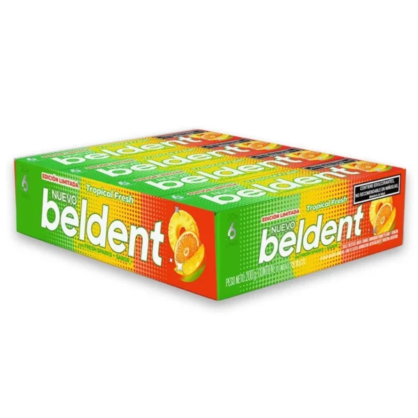 CHICLE TROPICAL FRESH BELDENT x 20 UNIDADES