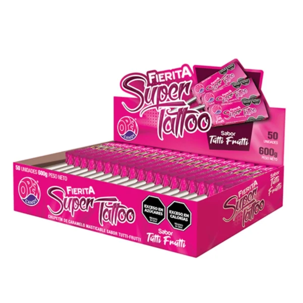 CHUPETINES TITTU FRUTTI SUPER TATOO FIERITA x 50 UNIDADES