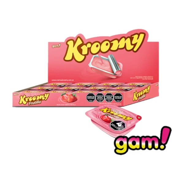 CREMA FRUTILLA Y CHOCOLATE BLANCO KROOMY X 24 UNIDADES