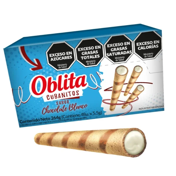 CUBANITOS CHOCOLATE BLANCO OBLITA X 48 UNIDADES