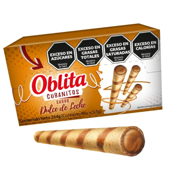 CUBANITOS DULCE DE LECHE OBLITA X 48 UNIDADES