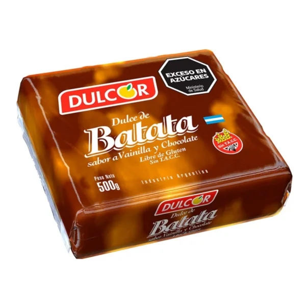 DULCE DE BATATA SABOR VAINILLA Y CHOCOLATE DULCOR x 500 g