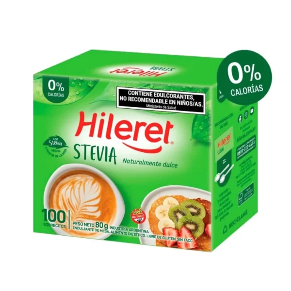 EDULCORANTE STEVIA HILERET X 100 SOBRES