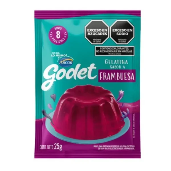 GELATINA FRAMBUESA GODET x 25 g