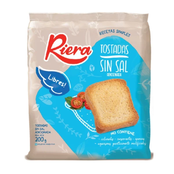 TOSTADA SIN SAL RIERA x 200 g