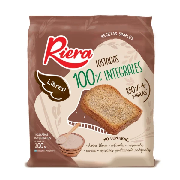 TOSTADAS 100_ INTEGRALES RIERA x 200 g
