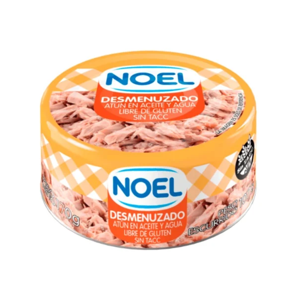 ATÚN  DESMENUZADO EN ACEITE Y AGUA NOEL x 170 g