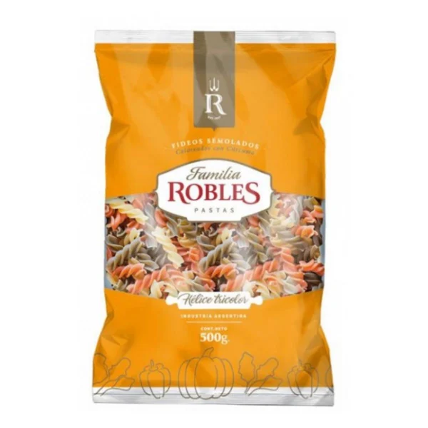 FIDEOS HÉLICE TRICOLOR FAMILIA ROBLES x 500 g