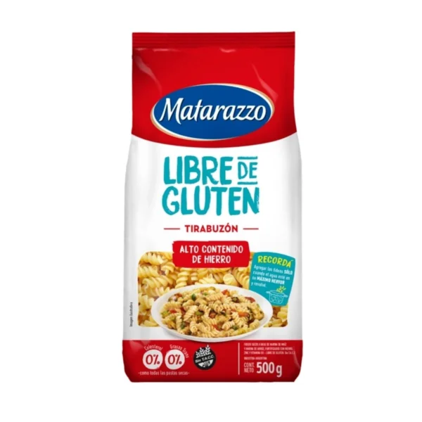 FIDEOS LIBRE DE GLUTEN TIRABUZÓN MATARAZZO x 500 g
