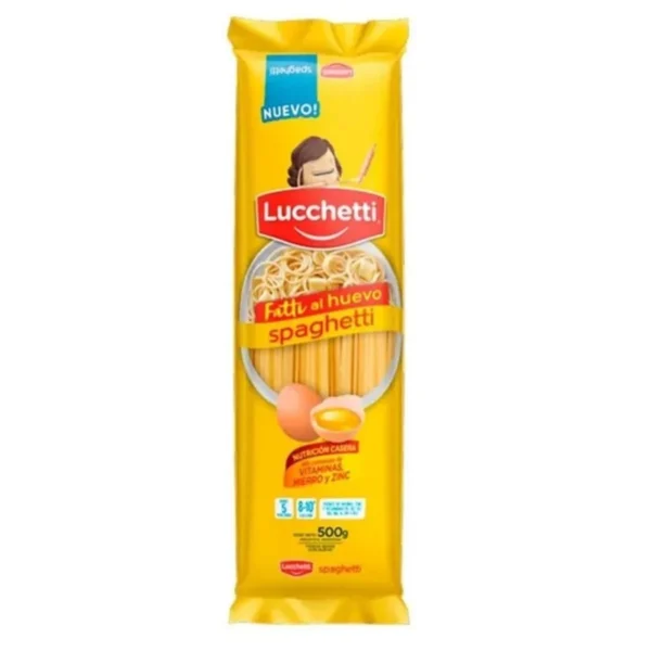 FIDEOS SPAGHETTI AL HUEVO LUCCHETTI x 500 g