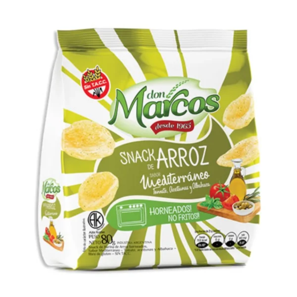 SNACK ARROZ MEDITERRÁNEO DON MARCOS x 80 g