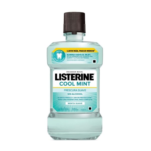 ENJUAGUE BUCAL COOL MINT MENTA SUAVE LISTERINE x500 ml