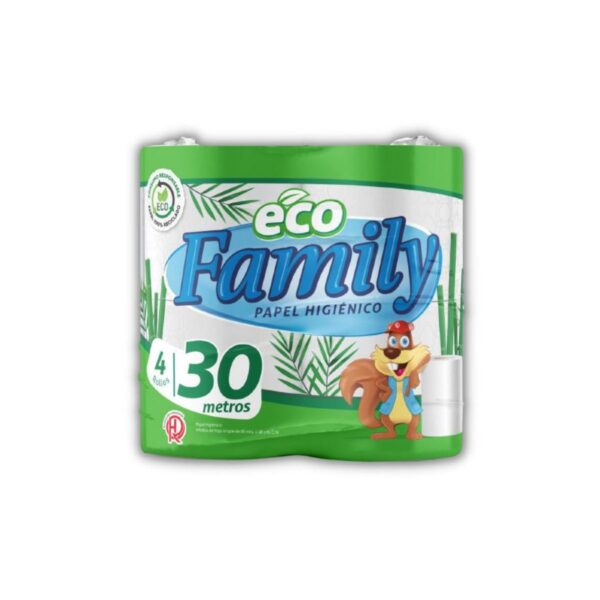 PAPEL HIGIÉNICO ECO FAMILY X4 ROLLOS x 30 mts