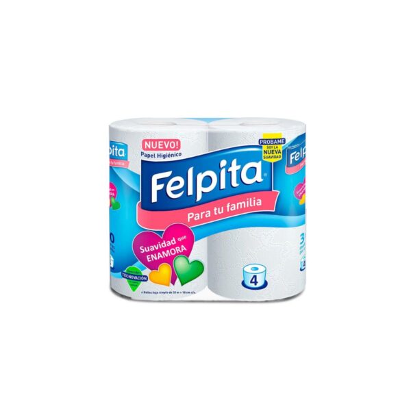 PAPEL HIGIÉNICO FELPITA X4 ROLLOS x 30 mts