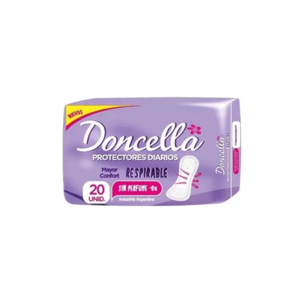 PROTECTORES DIARIOS RESPIRABLE SIN PERFUME DONCELLA X20 UNIDADES