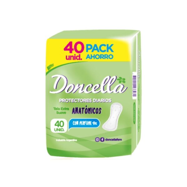 PROTECTORES DIARIOS ANATÓMICOS CON PERFUME DONCELLA X40 UNIDADES