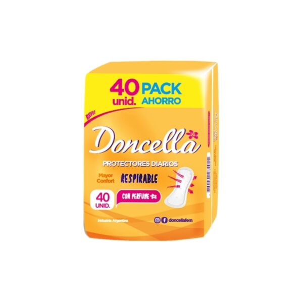 PROTECTORES DIARIOS RESPIRABLE CON PERFUME DONCELLA X40 UNIDADES