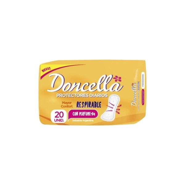 PROTECTORES DIARIOS RESPIRABLE CON PERFUME DONCELLA X20 UNIDADES