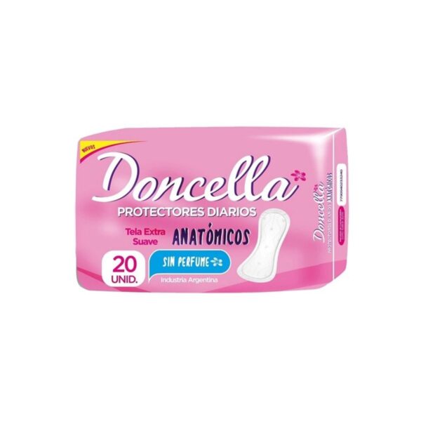 PROTECTORES DIARIOS ANATÓMICOS SIN PERFUME DONCELLA X20 UNIDADES