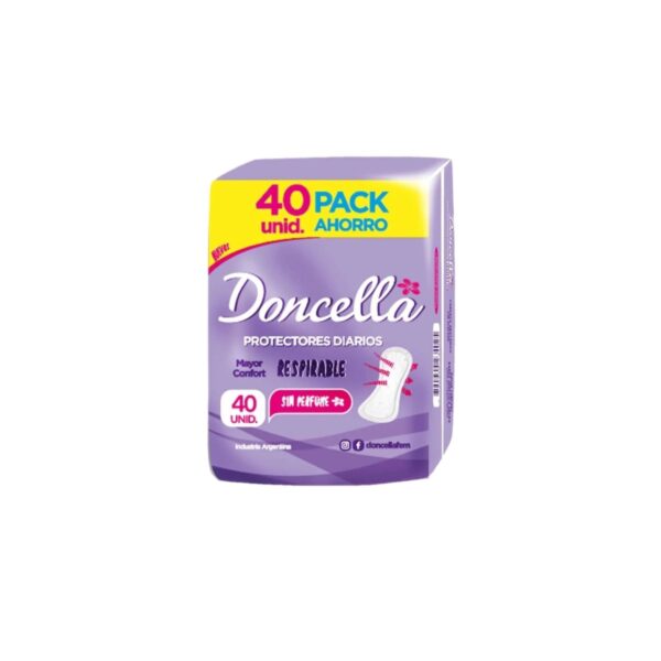 PROTECTORES DIARIOS RESPIRABLE SIN PERFUME DONCELLA X40 UNIDADES