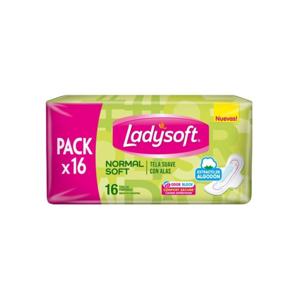 TOALLAS FEMENINAS NORMAL SOFT LADYSOFT X16 UNIDADES