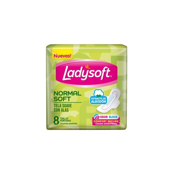 TOALLAS FEMENINAS NORMAL SOFT LADYSOFT X8 UNIDADES