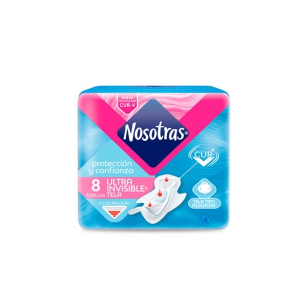 TOALLAS FEMENINAS ULTRA INVISIBLE NOSOTRAS X8 UNIDADES