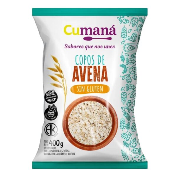 CUMANA COPOS DE AVENA SIN GLUTEN X400G(10)
