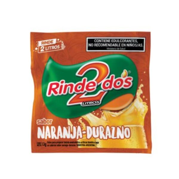 JUGO RINDE 2 NARANJA DURAZNO X13G