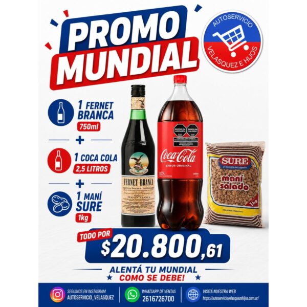 PROMO BRANCA 750ML+COCA 2,5L+MANI