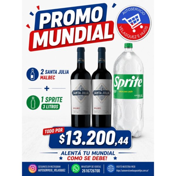 PROMO SPRITE 3+2SANTA JULIA MALBEC