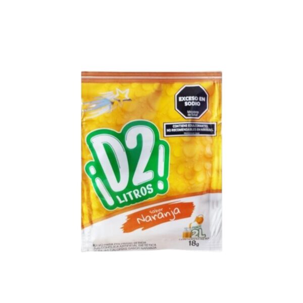 JUGO D2 RINDE 2L NARANJA X18G