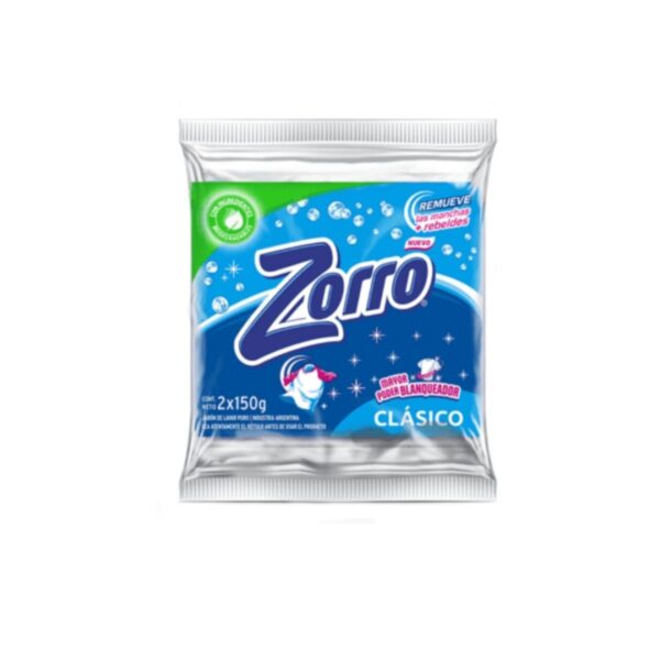 JABON ZORRO BLANCO CLASICO 2X150G (42*)