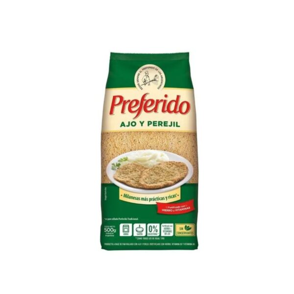 PAN RALLADO PREFERIDO AJO/PEREJIL X500G,(20)