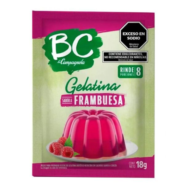GELATINA BC LIGHT FRAMBUESA X18G(48)
