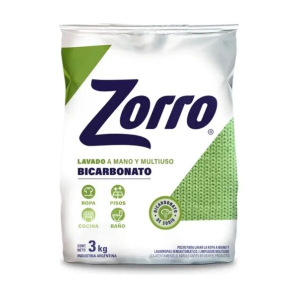 JABON ZORRO POLVO X3KG MANO/MULT. BICARBONATO(24)