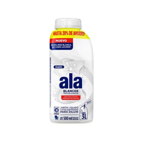 JABON ALA P/DILUIR X500ML MATIC BLANCOS+BLANCOS