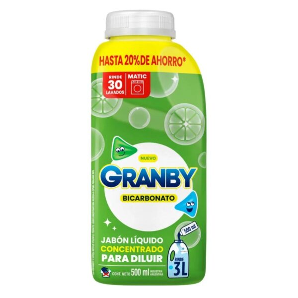 GRANBY JABON LIQ.P/DILUIR X500ML C/BICARBONATO