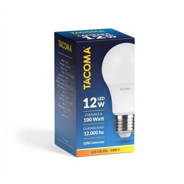 TACOMA LAMPARA BULBO 12W A60 CALIDA (20)