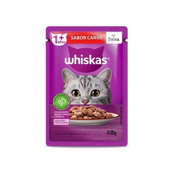 WHISKAS SABOR CARNE EN SALSA X85G(12)