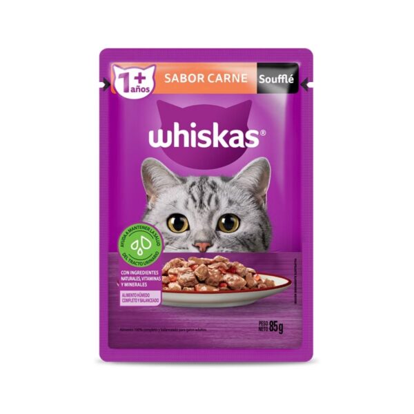 WHISKAS SABOR CARNE SOUFFLÉ X85G (12)